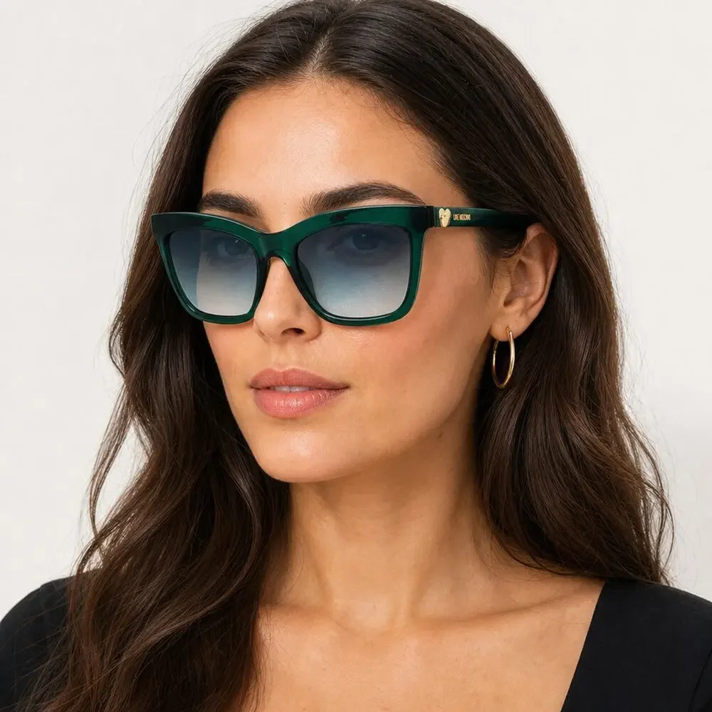 NEW!!! Moschino Love MOL057/S 01EDEQ Green Sunglasses authentic